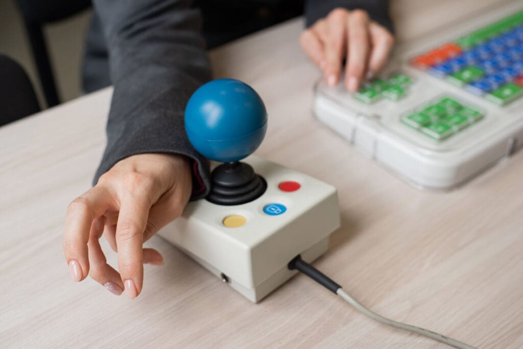 A person using assistive technology