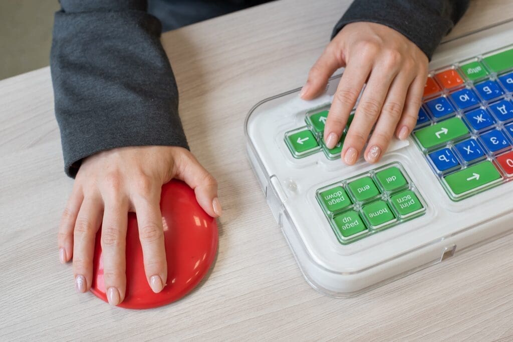 A person using assistive technology