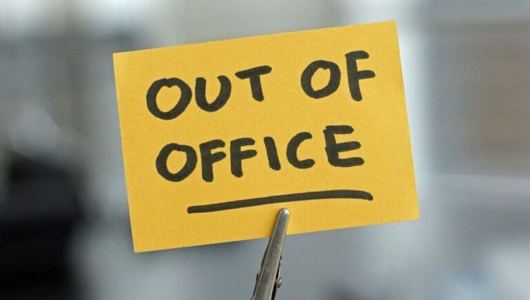 Out of office notice.