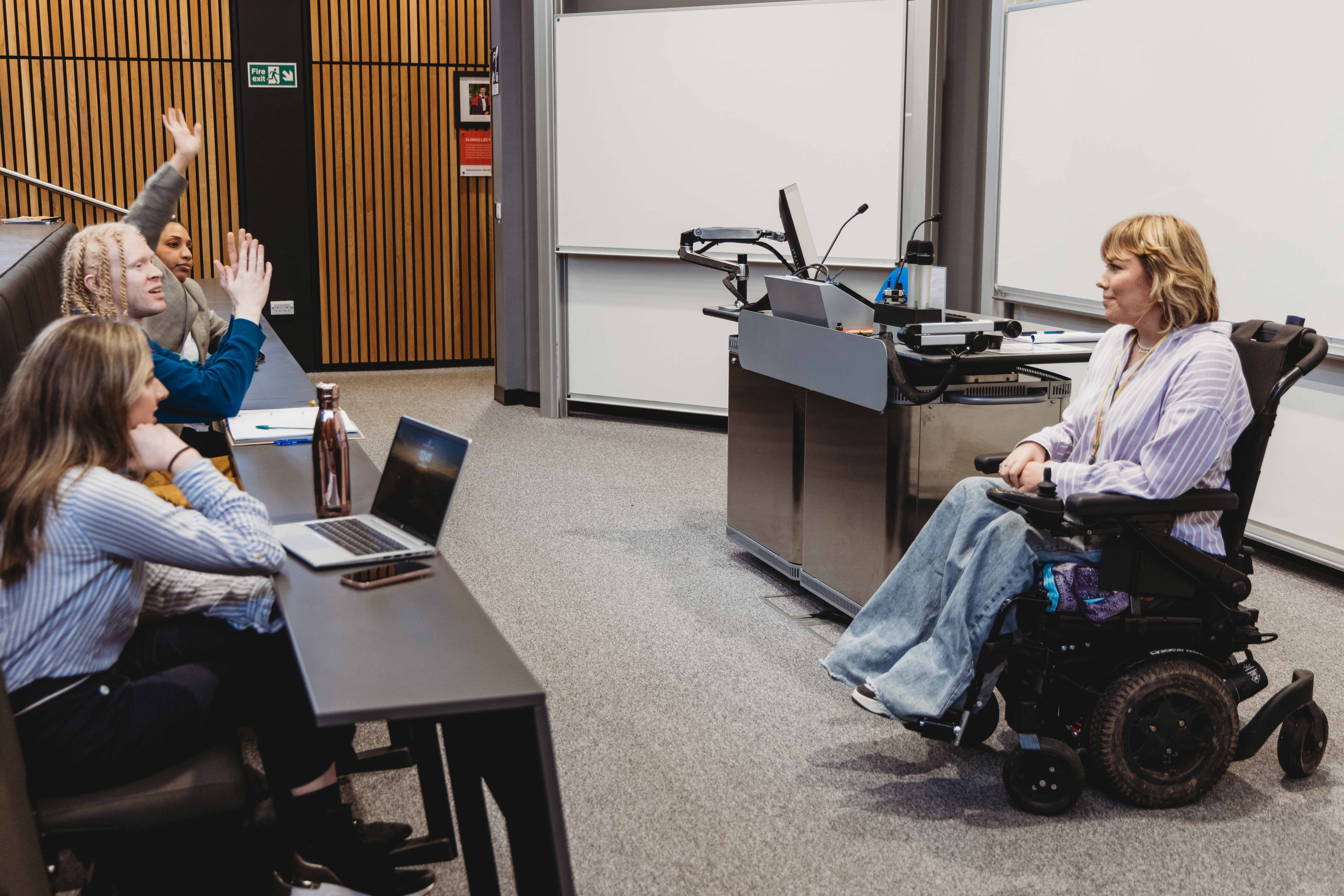 Emma Lines, model, from West London. As a lecturer.