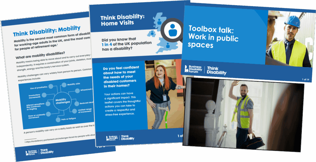 Montage of desk-free workers resource set