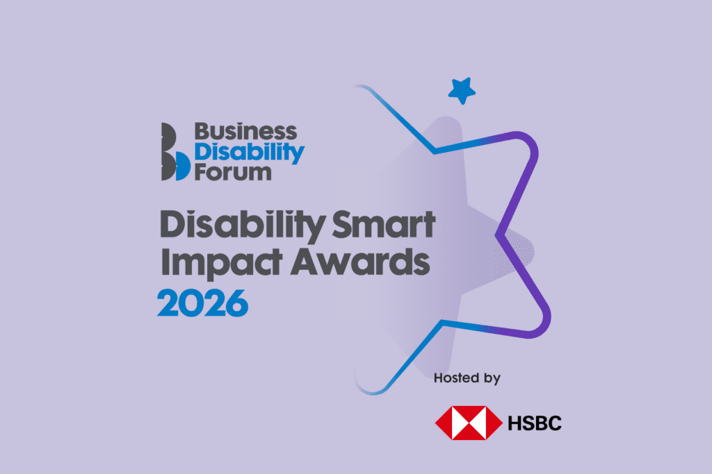 - Business Disability Forum Awards 2026 branding featuring HSBC logo